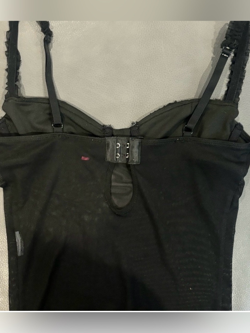Edikted Women’s Black Mercy Sheer Mesh Bra Crop Top Small Y2K Festival Cami - Picture 4 of 4